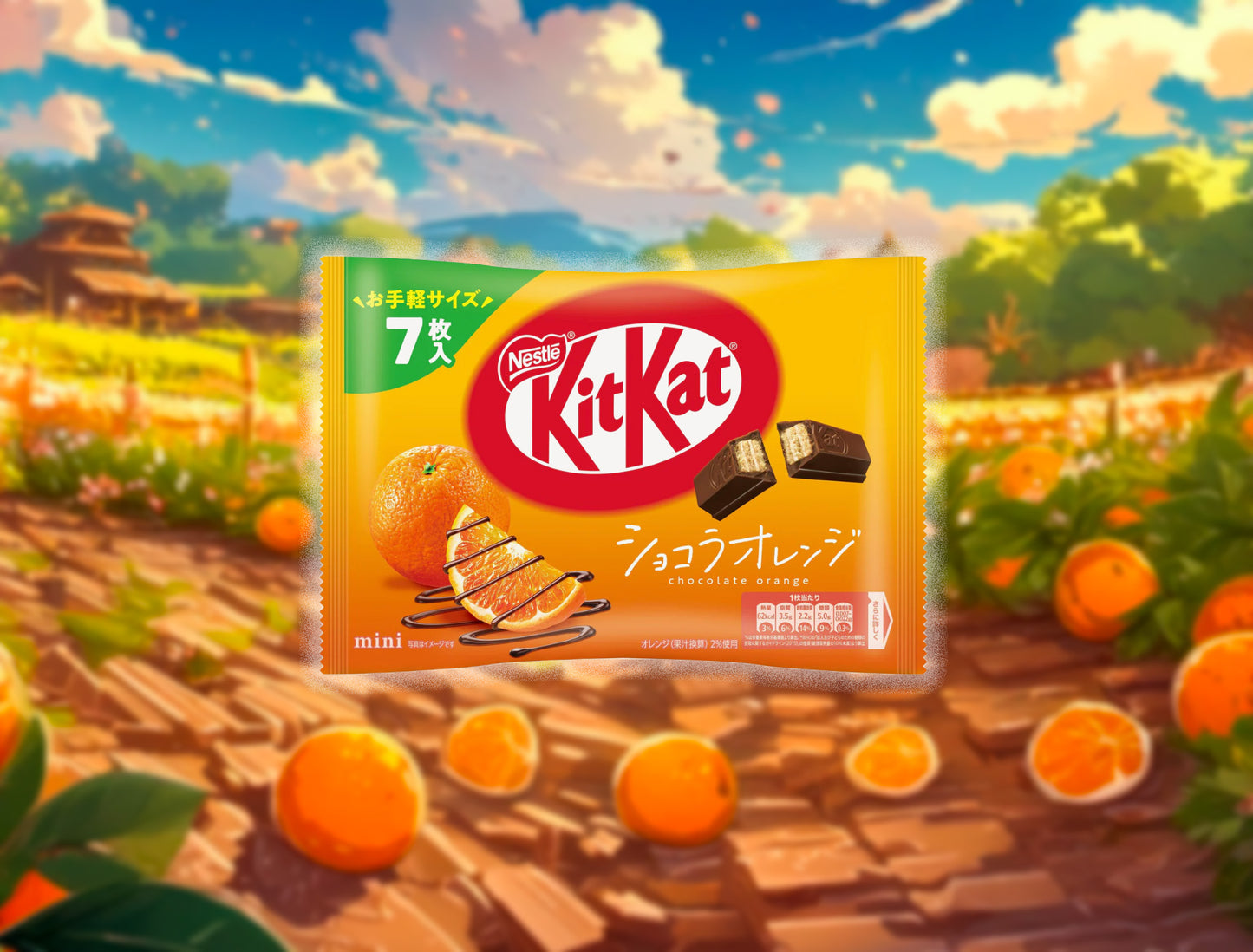 Japanese Kit Kat Orange Flavor (104g, 7 Pieces)